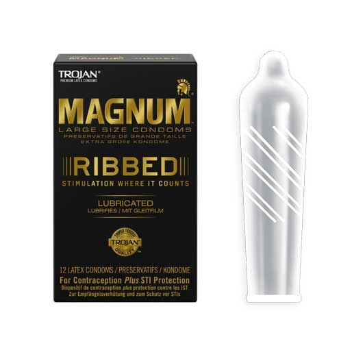 trojan magnum ribbed kondomit